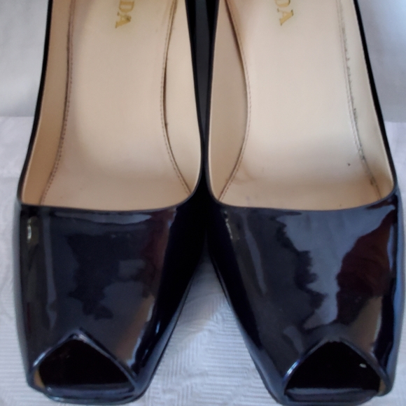 Prada Black/ Dark Purple Metallic SZ 38 - Picture 6 of 10